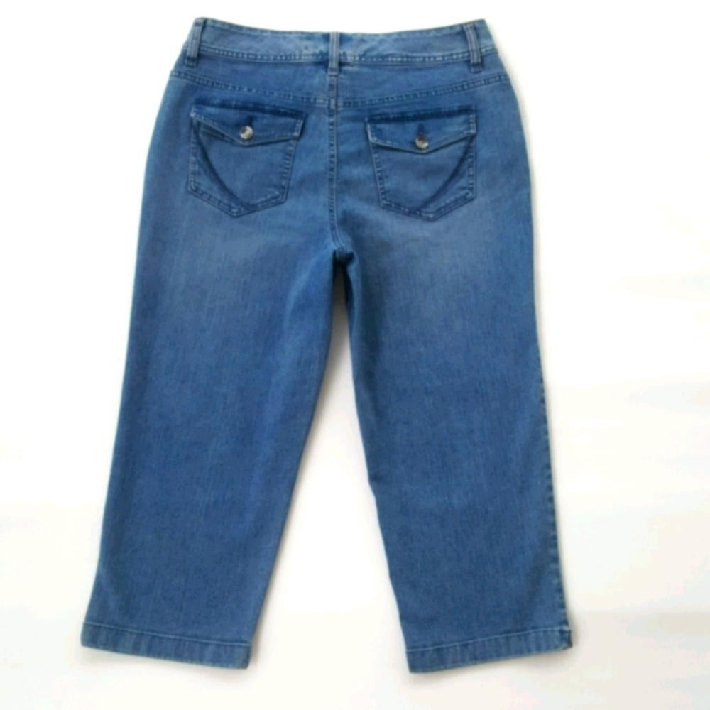 SONOMA LIFE + STYLE ♡ Super-Sweet Denim Embroidered Blue Jean Capris 10
